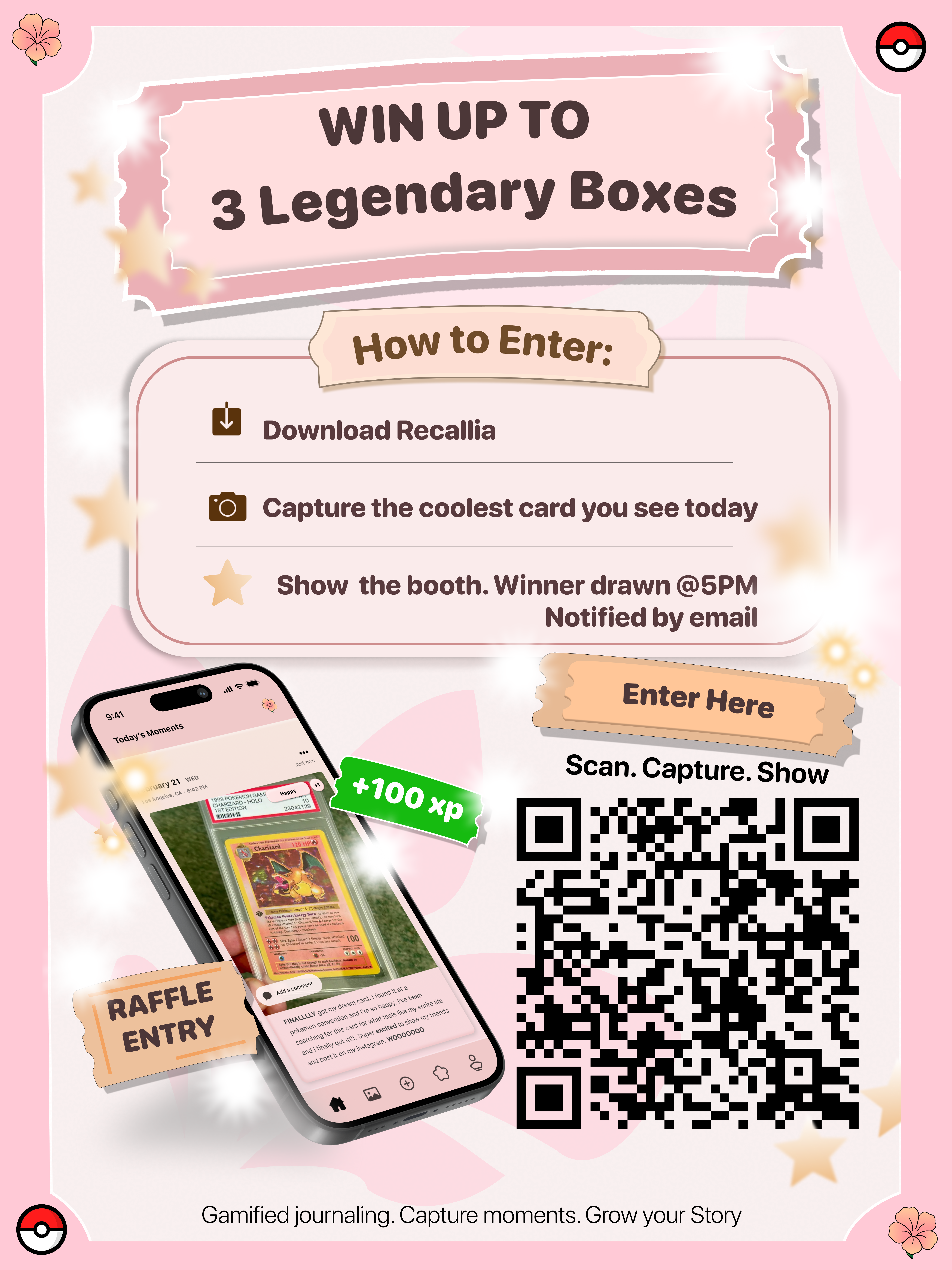 Spotlight Card Show raffle poster — entry mechanic