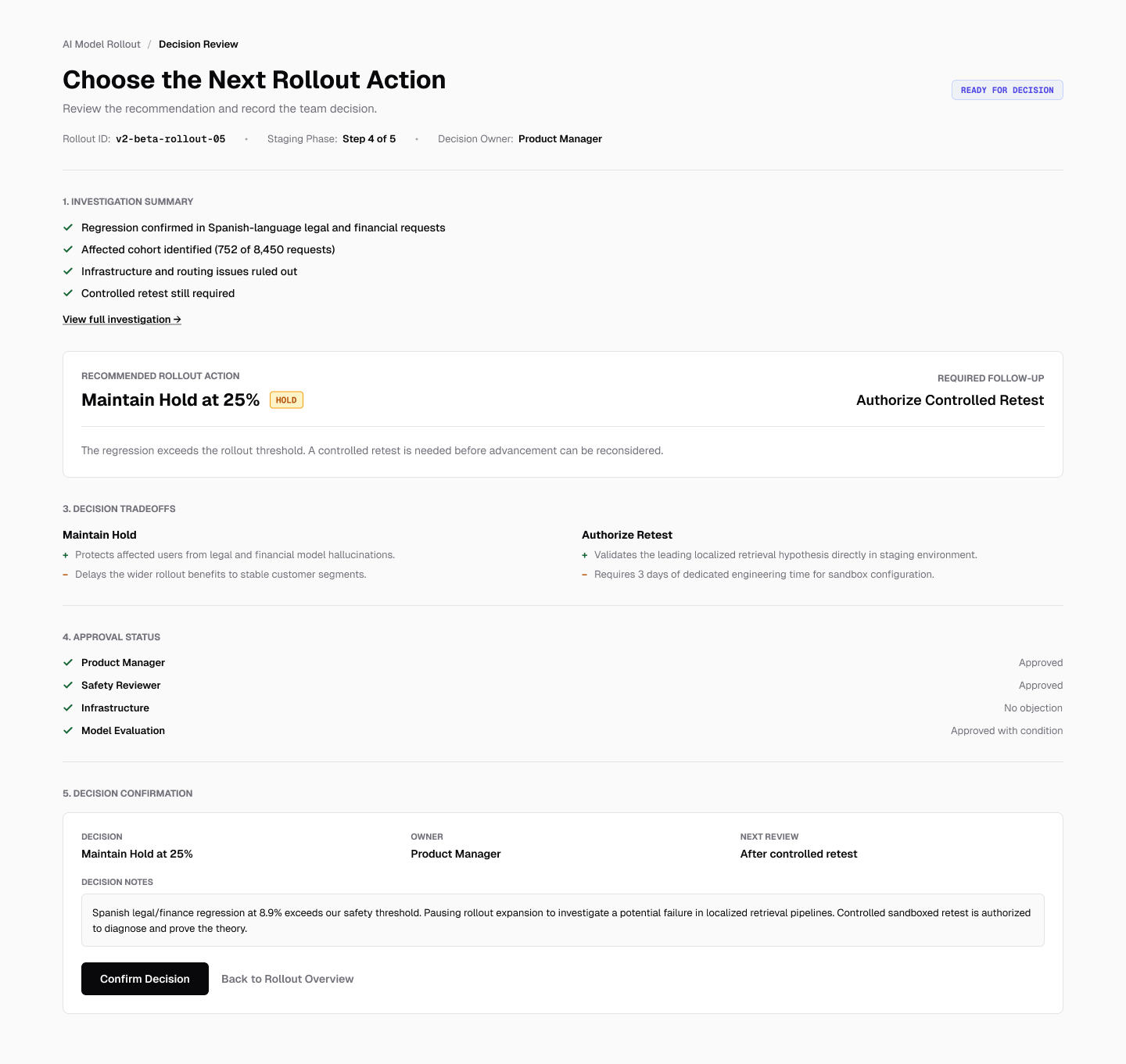 Investigate the Alert screen — full interface